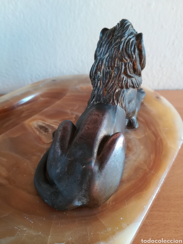 Escriban&iacute;a: Escriban&iacute;a en bronce con base de m&aacute;rmol - Le&oacute;n Pluma Tintero - Foto 21