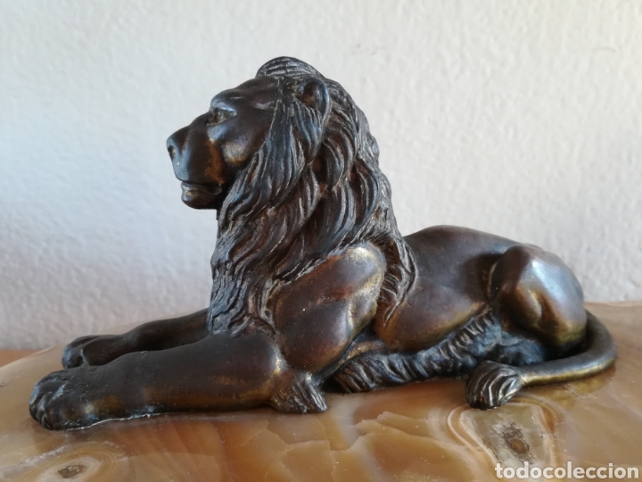 Escriban&iacute;a: Escriban&iacute;a en bronce con base de m&aacute;rmol - Le&oacute;n Pluma Tintero - Foto 25