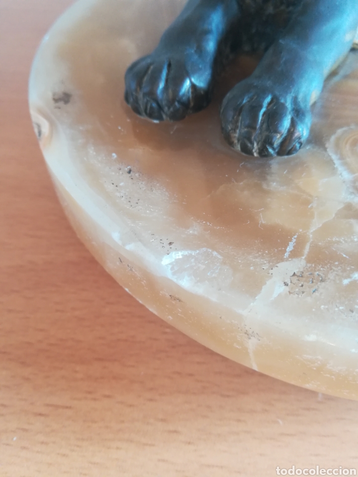 Escriban&iacute;a: Escriban&iacute;a en bronce con base de m&aacute;rmol - Le&oacute;n Pluma Tintero - Foto 32