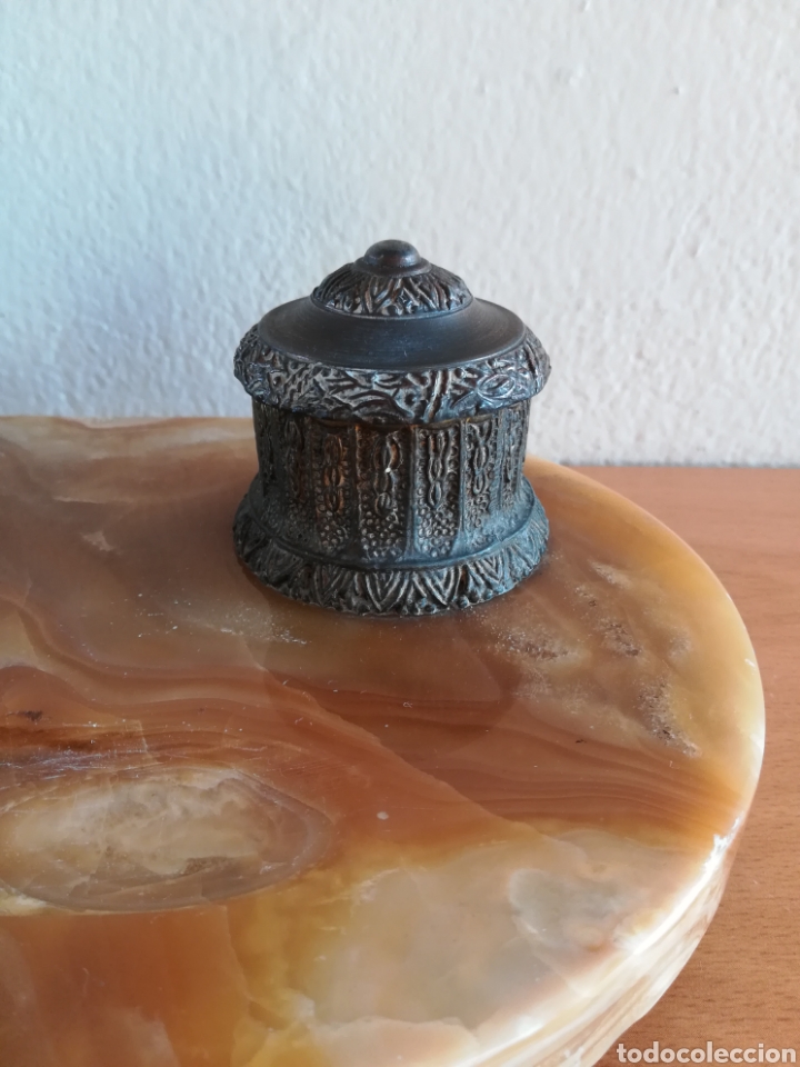 Escriban&iacute;a: Escriban&iacute;a en bronce con base de m&aacute;rmol - Le&oacute;n Pluma Tintero - Foto 35