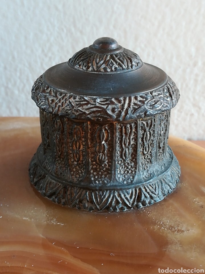 Escriban&iacute;a: Escriban&iacute;a en bronce con base de m&aacute;rmol - Le&oacute;n Pluma Tintero - Foto 36