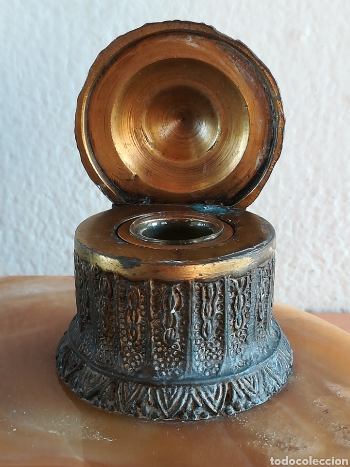 Escriban&iacute;a: Escriban&iacute;a en bronce con base de m&aacute;rmol - Le&oacute;n Pluma Tintero - Foto 37