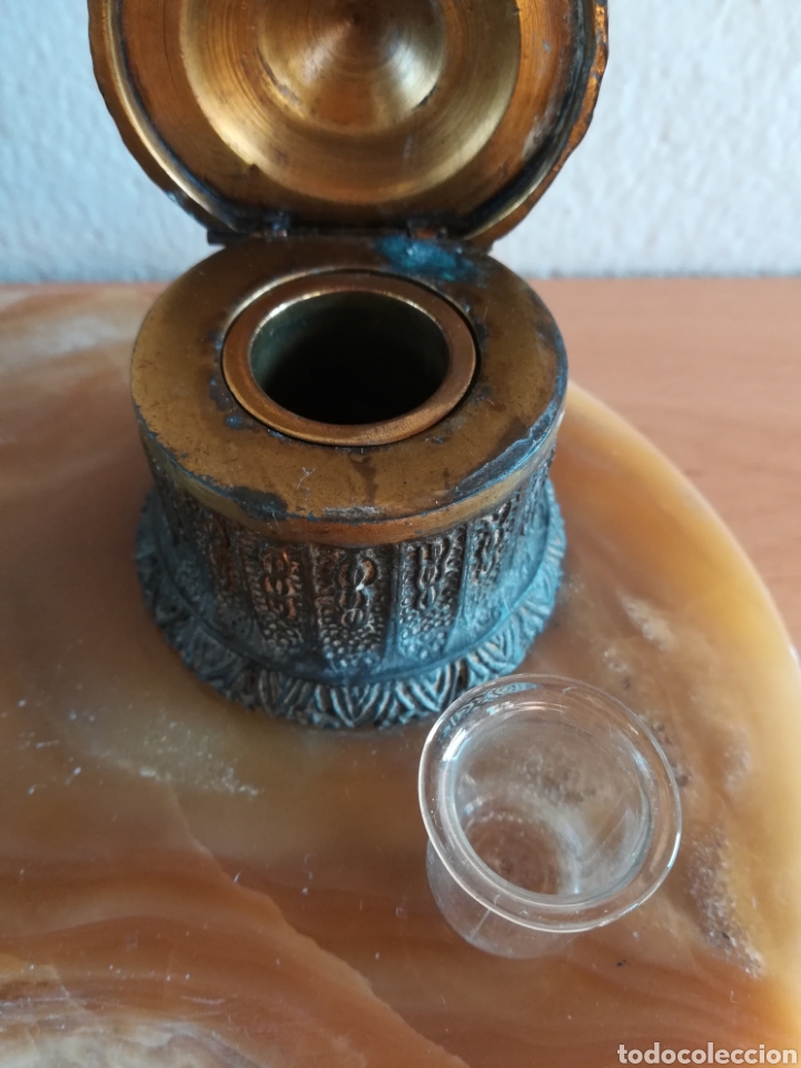 Escriban&iacute;a: Escriban&iacute;a en bronce con base de m&aacute;rmol - Le&oacute;n Pluma Tintero - Foto 40