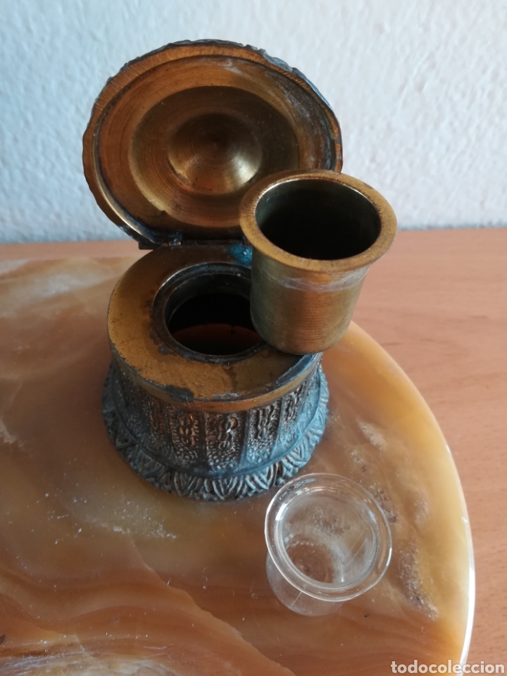 Escriban&iacute;a: Escriban&iacute;a en bronce con base de m&aacute;rmol - Le&oacute;n Pluma Tintero - Foto 41