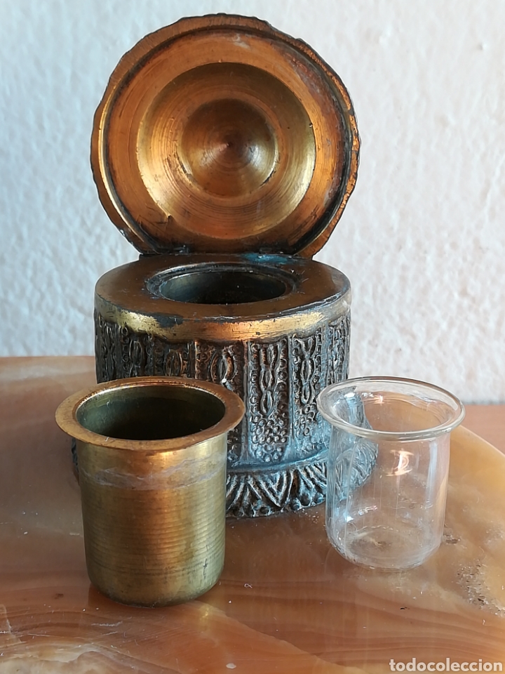 Escriban&iacute;a: Escriban&iacute;a en bronce con base de m&aacute;rmol - Le&oacute;n Pluma Tintero - Foto 42
