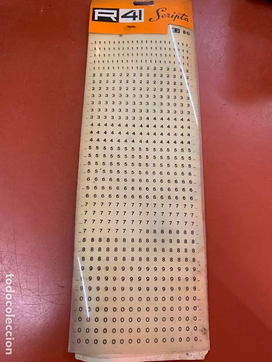 Escriban&iacute;a: Numeros transferibles SCRIPTA R41 Mod.E3 80, los numeros miden unos 2mm de altura - Foto 1