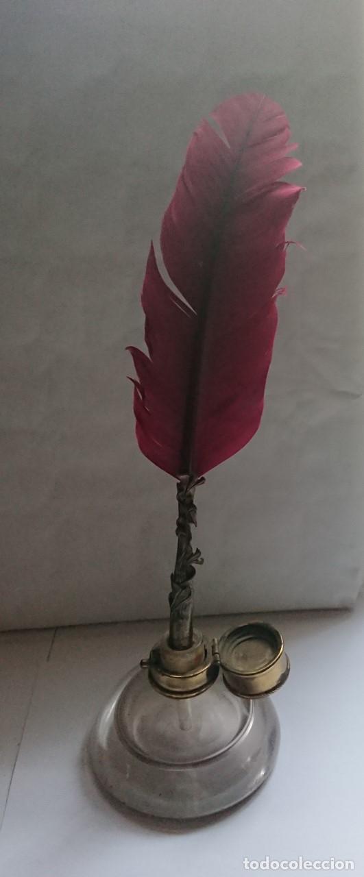 Escriban&iacute;a: TINTERO FRANCES CON PLUMILLA. - Foto 5
