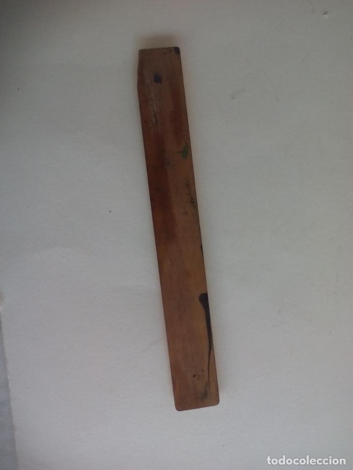 Escriban&iacute;a: ANTIGUA REGLA DE MADERA, 20 CM - Foto 2