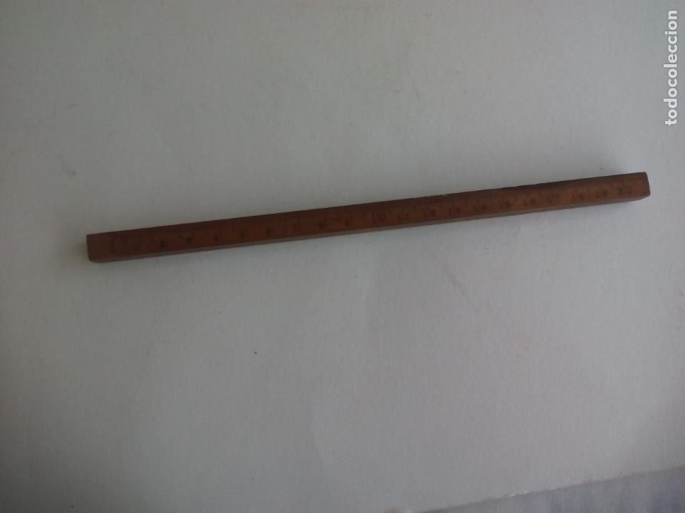 Escriban&iacute;a: ANTIGUA REGLA DE MADERA, 20 CM - Foto 1