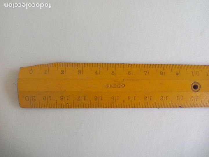 Escriban&iacute;a: ANTIGUA REGLA DE MADERA, MARCA SIECO 20 CM - Foto 2
