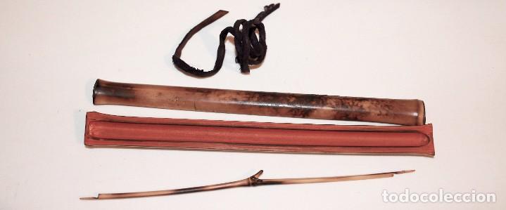 Schreibwaren: Plumier y plumilla de Bamb&uacute; realizado artesanalmente, muy r&uacute;stico.