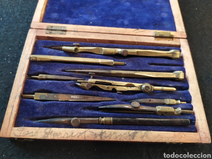 Escriban&iacute;a: Antiguo estuche de compases. Principios s. XX - Foto 2