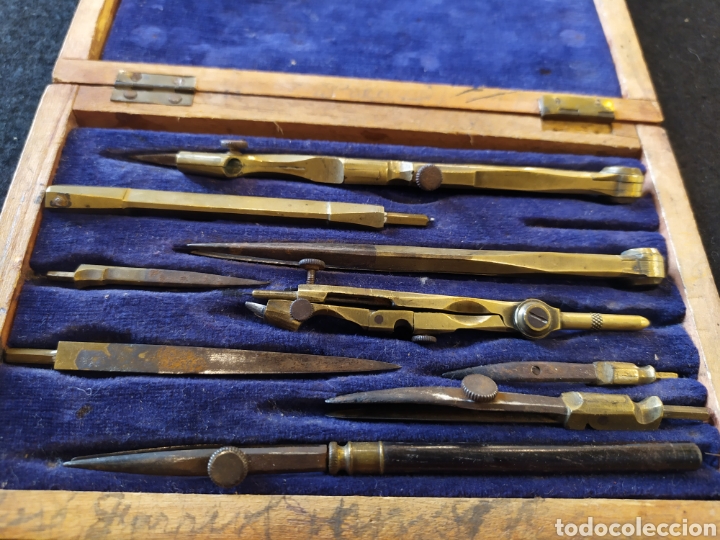 Escriban&iacute;a: Antiguo estuche de compases. Principios s. XX - Foto 3