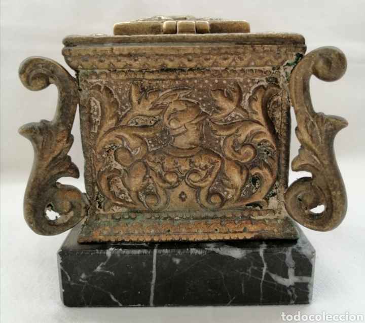 Escriban&iacute;a: Antiguo y Gran Tintero Bronce. - Foto 3