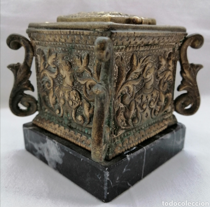 Escriban&iacute;a: Antiguo y Gran Tintero Bronce. - Foto 5