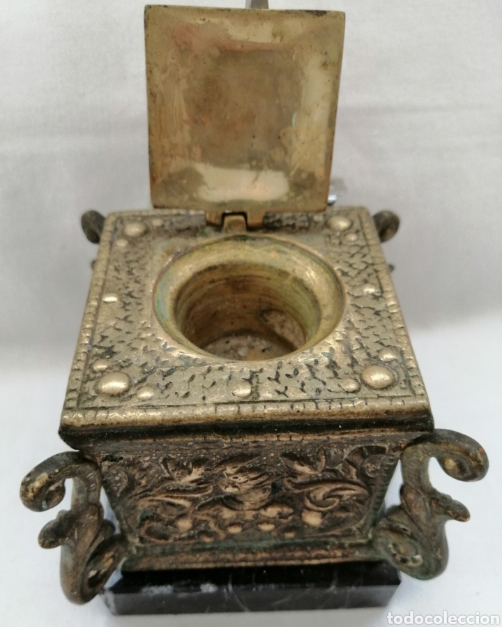 Escriban&iacute;a: Antiguo y Gran Tintero Bronce. - Foto 6