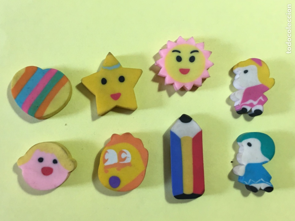 Escriban&iacute;a: LOTE DE 8 GOMAS DE BORRAR VARIOS (SOL ESTRELLA CORAZ&Oacute;N ...) - Foto 1