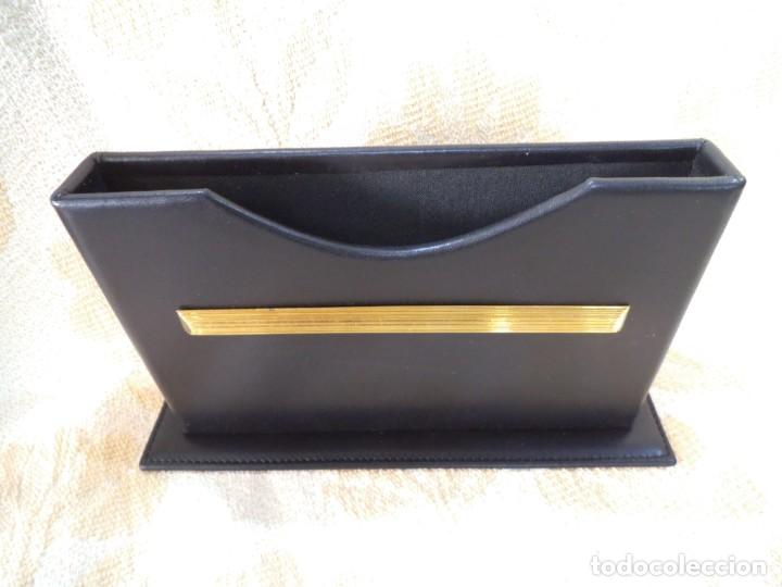 Escriban&iacute;a: JUEGO DE ESCRITORIO DE PIEL NEGRO - Foto 5