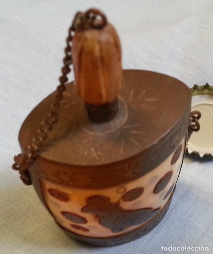 Escriban&iacute;a: Rap&eacute;. Frasco de rap&eacute;. Preciosa pieza de artesan&iacute;a. Vacio. - Foto 3