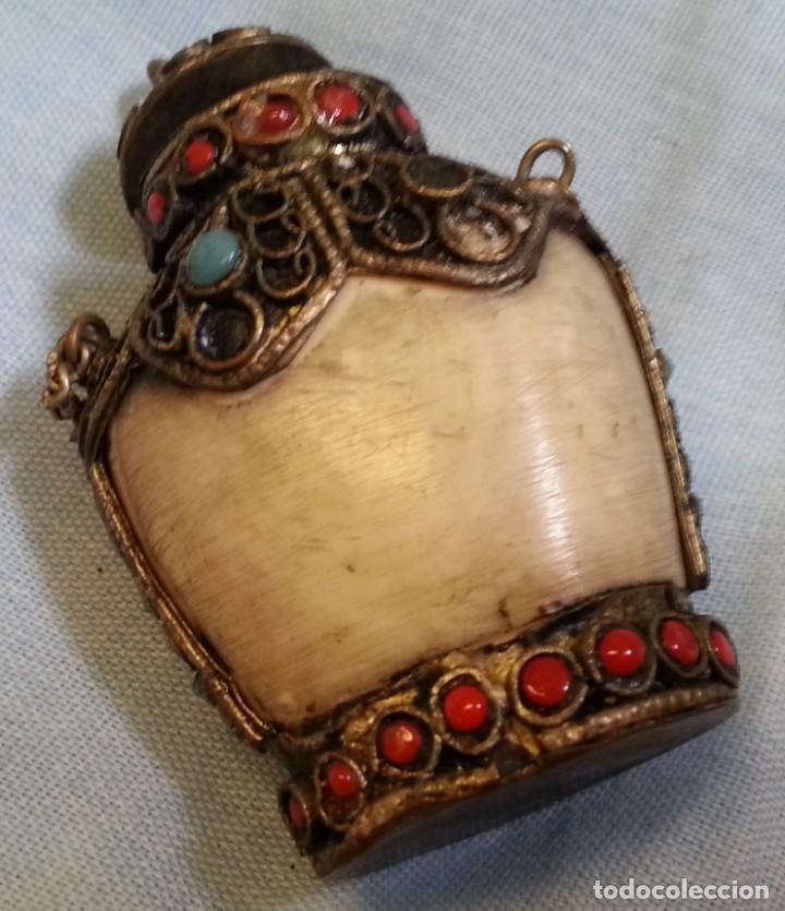 Escriban&iacute;a: Rap&eacute;. Frasco de rap&eacute;. Preciosa pieza de artesan&iacute;a. Vacio. - Foto 2