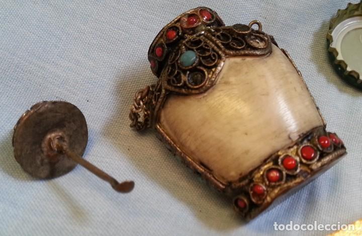 Escriban&iacute;a: Rap&eacute;. Frasco de rap&eacute;. Preciosa pieza de artesan&iacute;a. Vacio. - Foto 4
