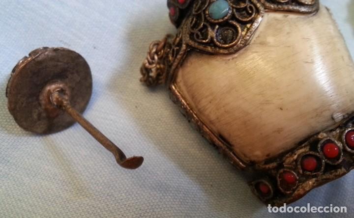 Escriban&iacute;a: Rap&eacute;. Frasco de rap&eacute;. Preciosa pieza de artesan&iacute;a. Vacio. - Foto 5