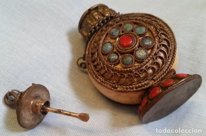 Escriban&iacute;a: Rap&eacute;. Frasco de rap&eacute;. Preciosa pieza de artesan&iacute;a. Vacio. - Foto 3