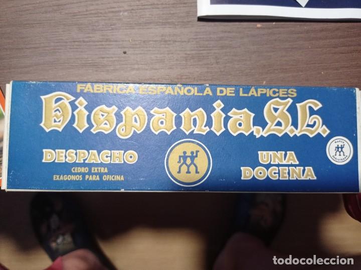 Escriban&iacute;a: ANTIGUA CAJA LAPICES HISPANIA SELLO ORO N&ordm; 884 BICOLOR LAPICERO ROJO Y AZUL