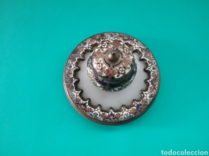Escriban&iacute;a: Tintero en Cloisonne y en bronce finales siglo XIX. - Foto 2