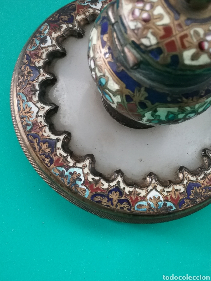 Escriban&iacute;a: Tintero en Cloisonne y en bronce finales siglo XIX. - Foto 5