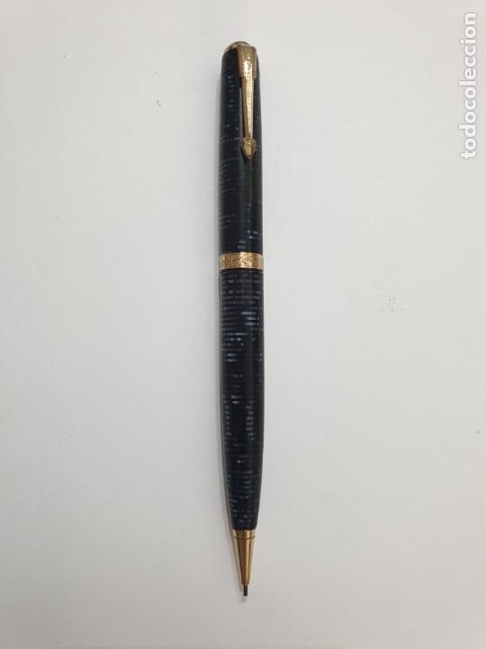 Escriban&iacute;a: Portaminas Parker Vacumatic Celuloide Azul - Foto 1