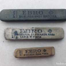 Escribanía: 3 GOMAS DE BORRAR EBRO, ANTIGUAS, COLECCIÓN. Lote 218645713
