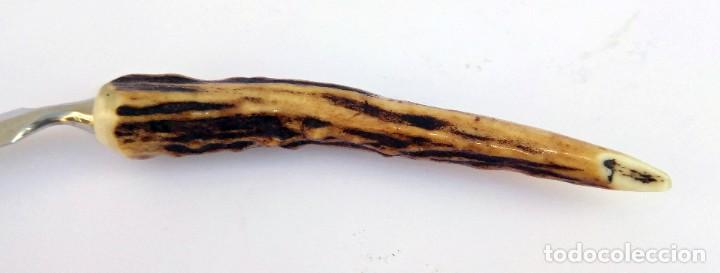 Escriban&iacute;a: ABRECARTAS CON MANGO DE CUERNA DE CIERVO VENADO - 23 CM - Foto 2