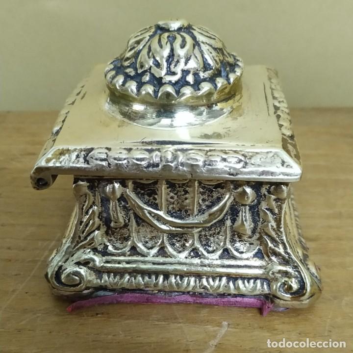 Escriban&iacute;a: Antiguo tintero de bronce - Foto 4
