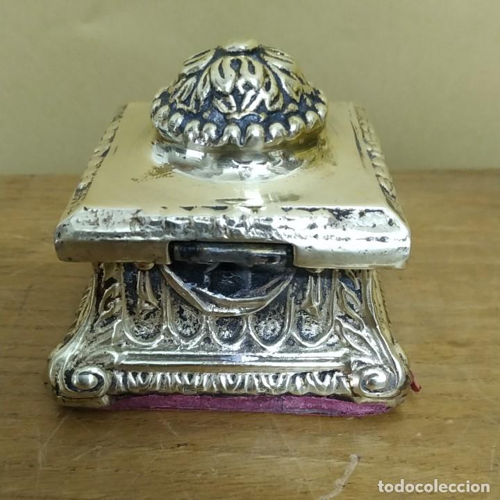 Escriban&iacute;a: Antiguo tintero de bronce - Foto 5