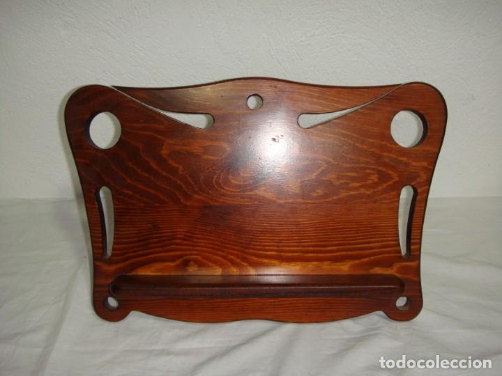 Escriban&iacute;a: Atril de Mesa Funcional &bull; Madera Veteada &bull; Ca. 1950-1970 - Foto 3