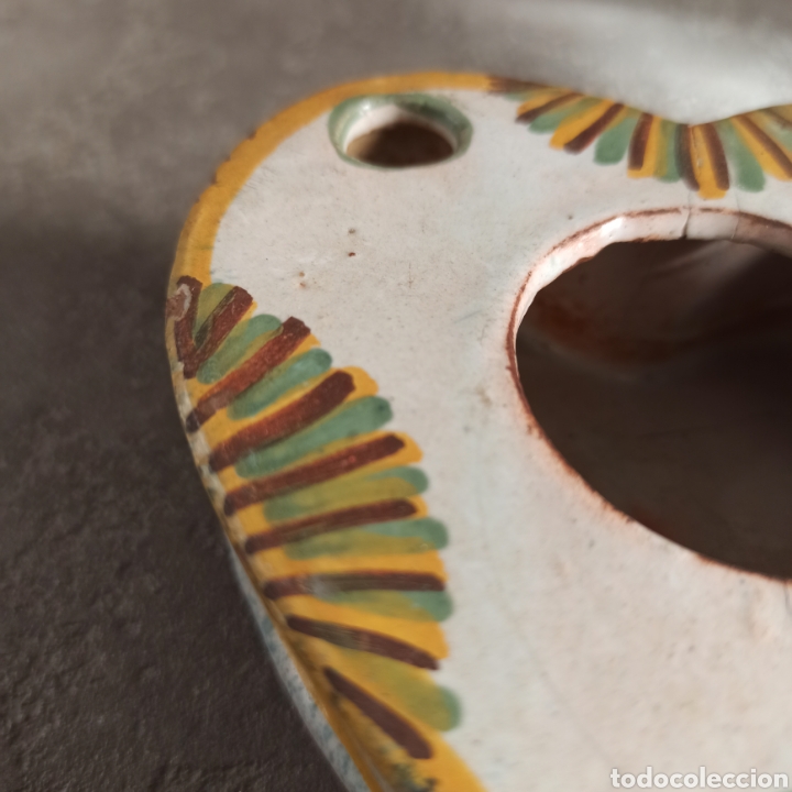 Escriban&iacute;a: Antiguo tintero de cer&aacute;mica en forma de coraz&oacute;n - Foto 7