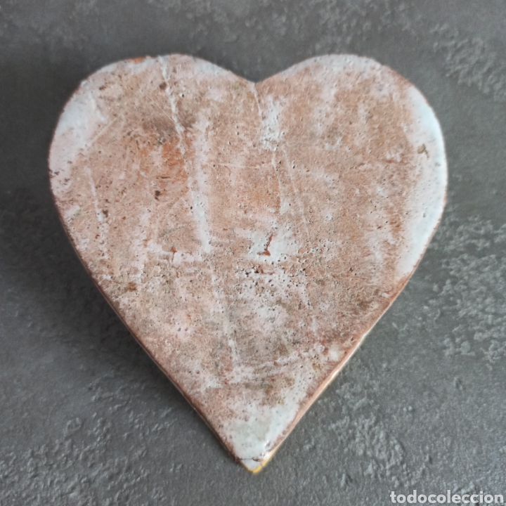 Escriban&iacute;a: Antiguo tintero de cer&aacute;mica en forma de coraz&oacute;n - Foto 8