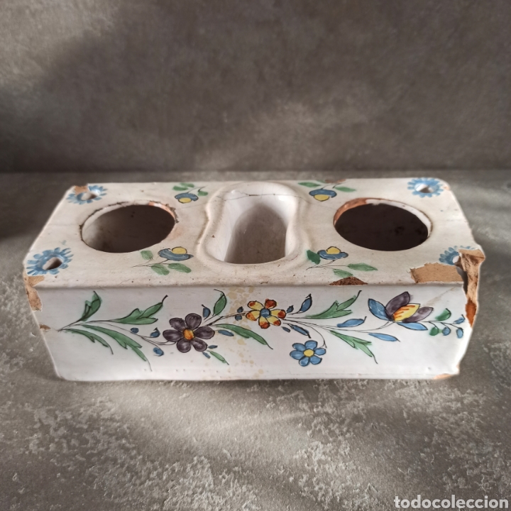 Escriban&iacute;a: Antiguo tintero - Talavera - Manises - Foto 2