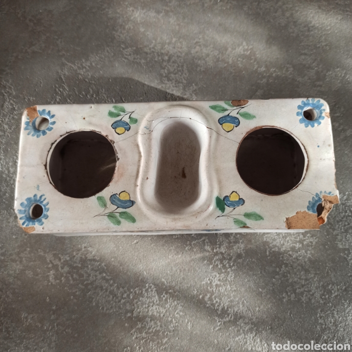 Escriban&iacute;a: Antiguo tintero - Talavera - Manises - Foto 3