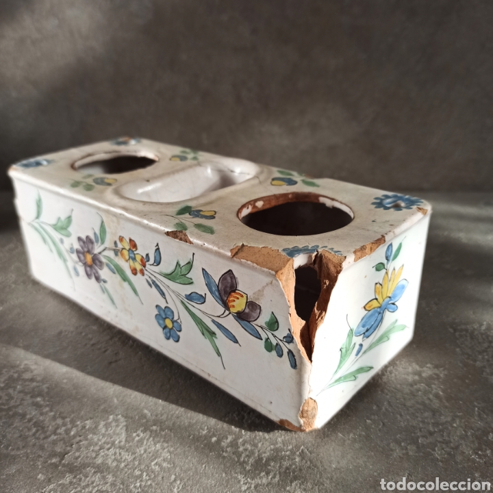 Escriban&iacute;a: Antiguo tintero - Talavera - Manises - Foto 4