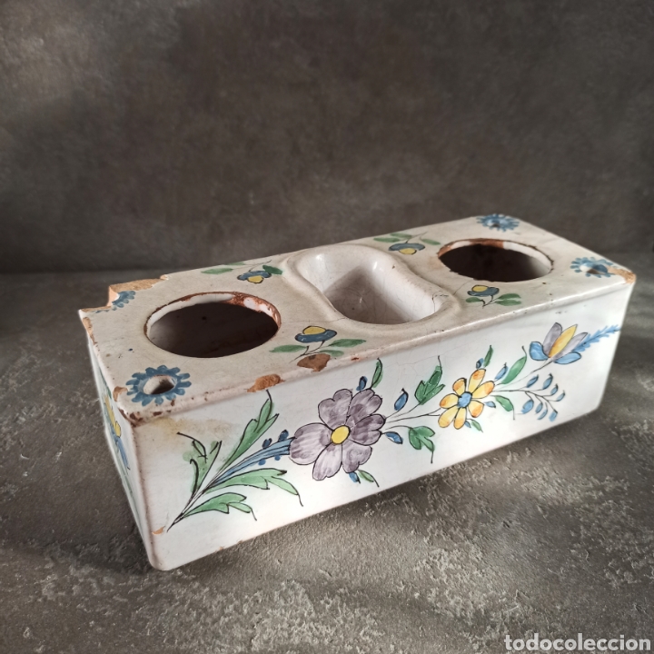 Escriban&iacute;a: Antiguo tintero - Talavera - Manises - Foto 5