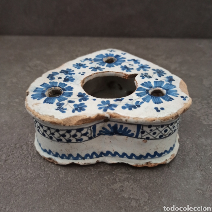 Escriban&iacute;a: Antiguo tintero en azules * forma de coraz&oacute;n - Foto 3