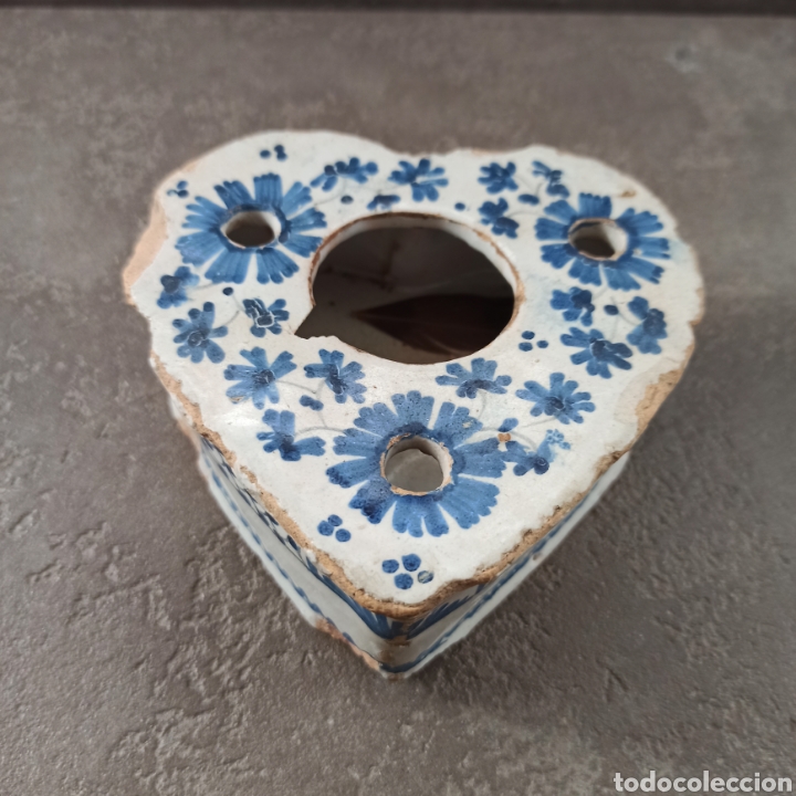 Escriban&iacute;a: Antiguo tintero en azules * forma de coraz&oacute;n - Foto 1