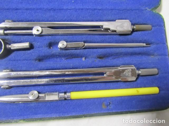 Escriban&iacute;a: Antiguo estuche juego compas tiralineas - Foto 4