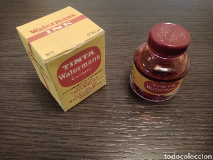 Escriban&iacute;a: Antiguo Tintero WATERMAN N&deg;1 (Carmin) - Foto 1
