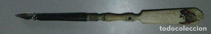 Escriban&iacute;a: PLUMA DE HUESO o MARFIL CON VIRGEN - Foto 1