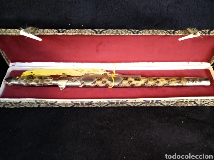 Escriban&iacute;a: Espada abrecartas de piel de serpiente. 29,5cm - Foto 1