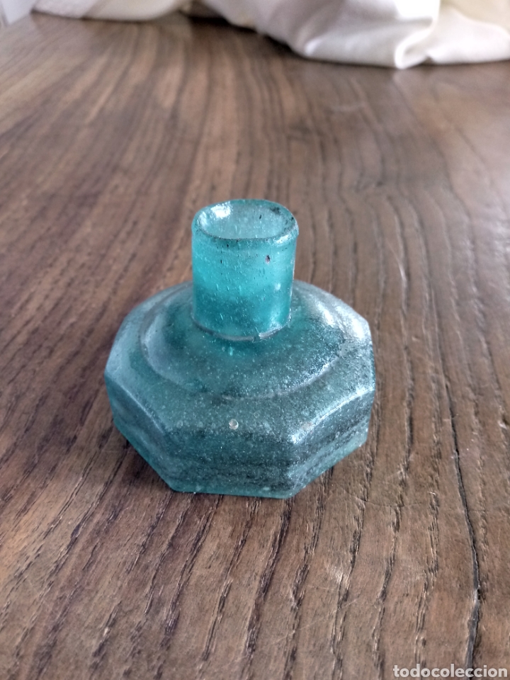Escriban&iacute;a: Tintero de vidrio soplado verde - Foto 3
