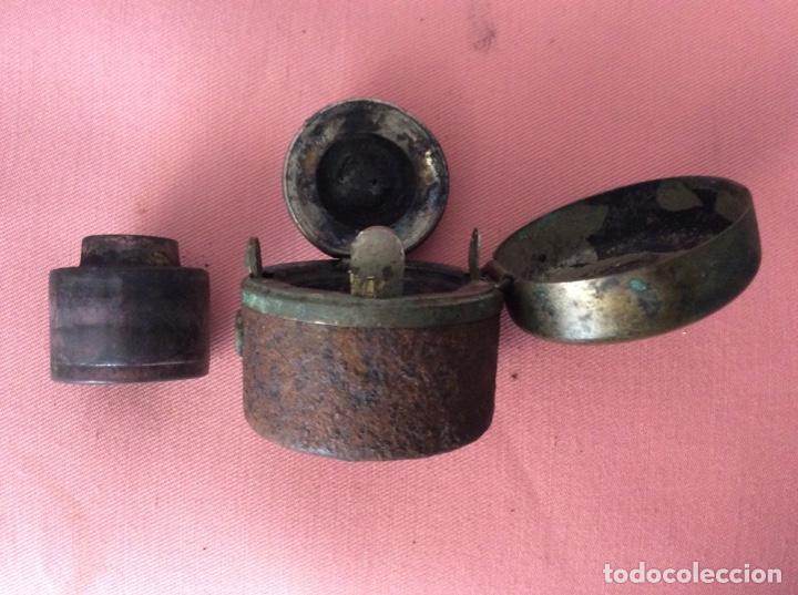 Escriban&iacute;a: ANTIGUO TINTERO DE VIAJE. MARCADO ANCLA - Foto 6